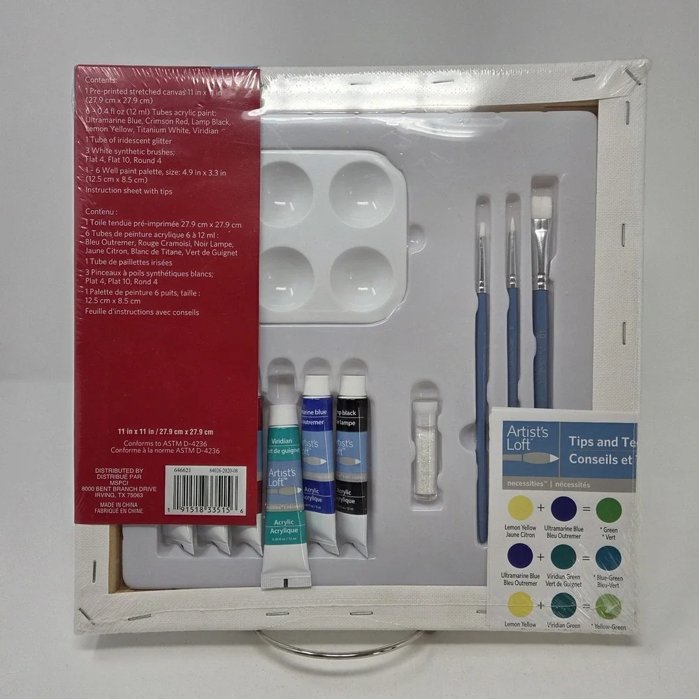 Artist Loft Canvas Painting Kit 12 Pc‎ Puppy Christmas Tree Truck 11